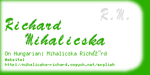 richard mihalicska business card